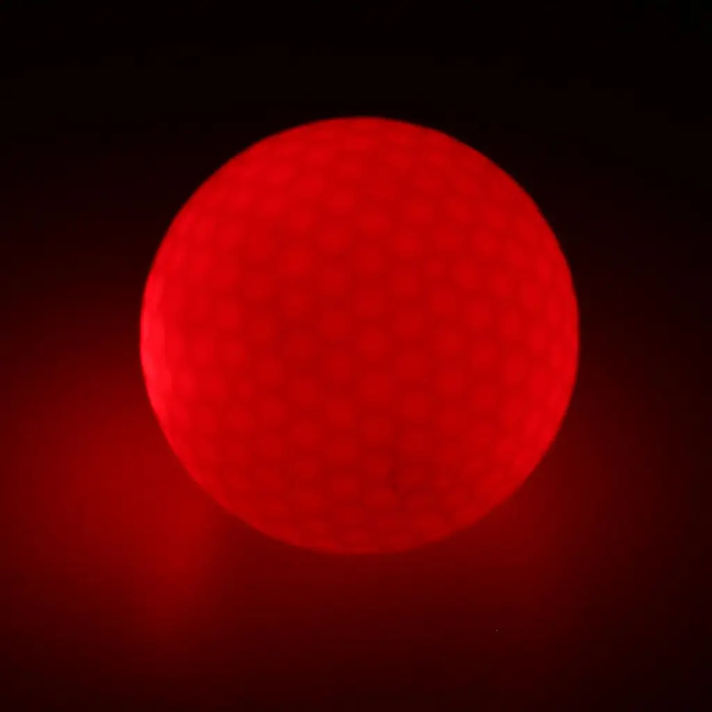 Conjunto de 3 bolas de golfe LED vermelhas noturnas bolas padrão de 42,6 mm e bolas de golfe elásticas de camada dupla