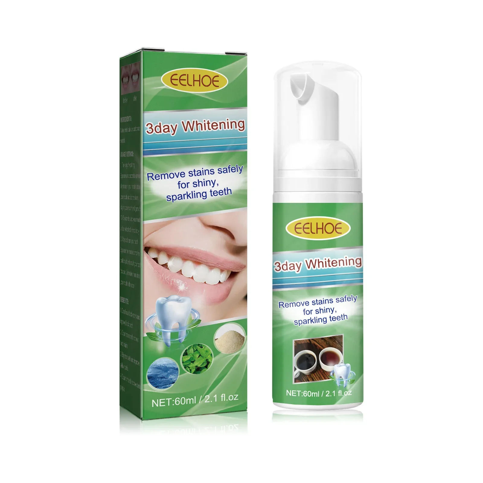 

Sdatter EELHOE Teeth Cleaning Mousse Yellow Teeth Removing Tooth Stains Whitening Toothpaste Refreshing Oral Odor Treatment Hygi