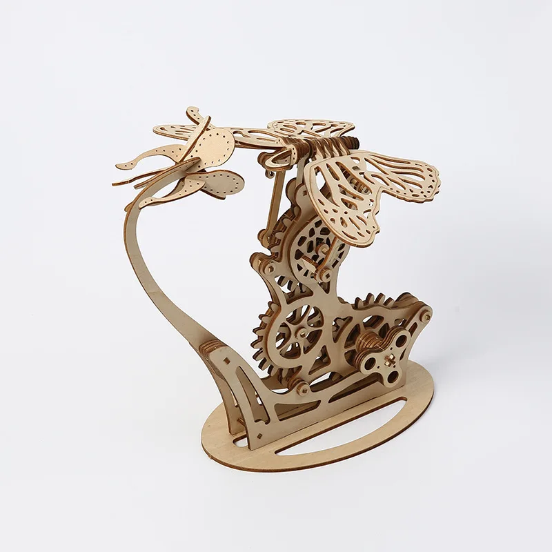 

3D Mechanical Butterfly Wooden Puzzle STEM Educational Toy DIY 3D Assembly Model Creative Desk Decor for Kids