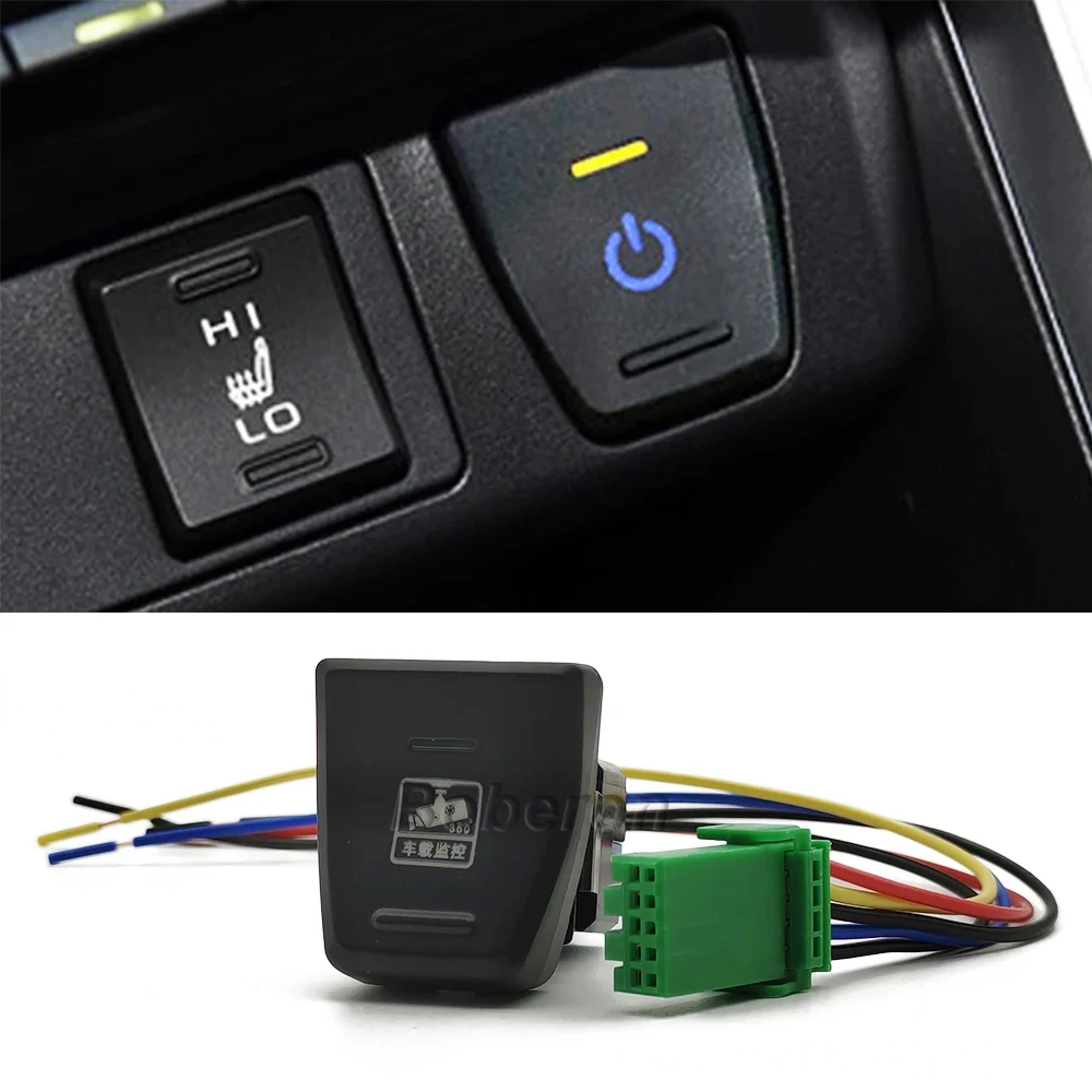 Car Camera Recorder Monitor Switch Push Button with Connection Wire For Toyota Wilanda RAV4 2020