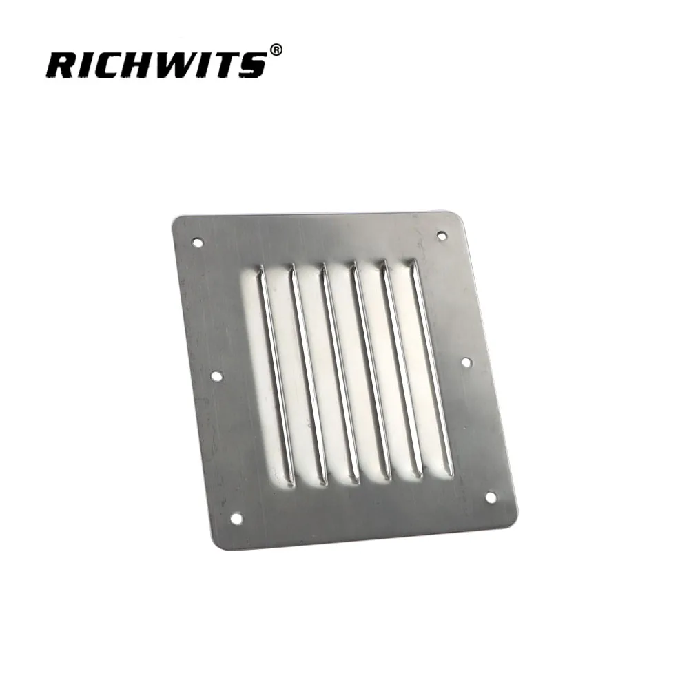 316 Stainless Steel Square  127*115mm High Polished Louvered Vent