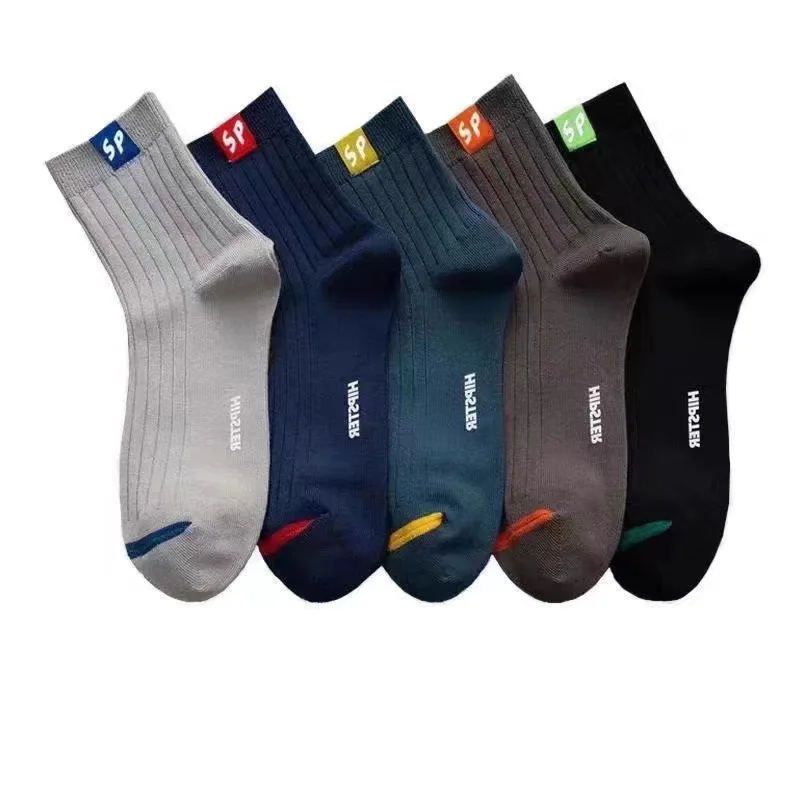 1 paires hommes lettres SP Tube moyen chaussettes printemps et été peu profond bas Sport chaussettes courtes tendance en Tube chaussettes Calcetines