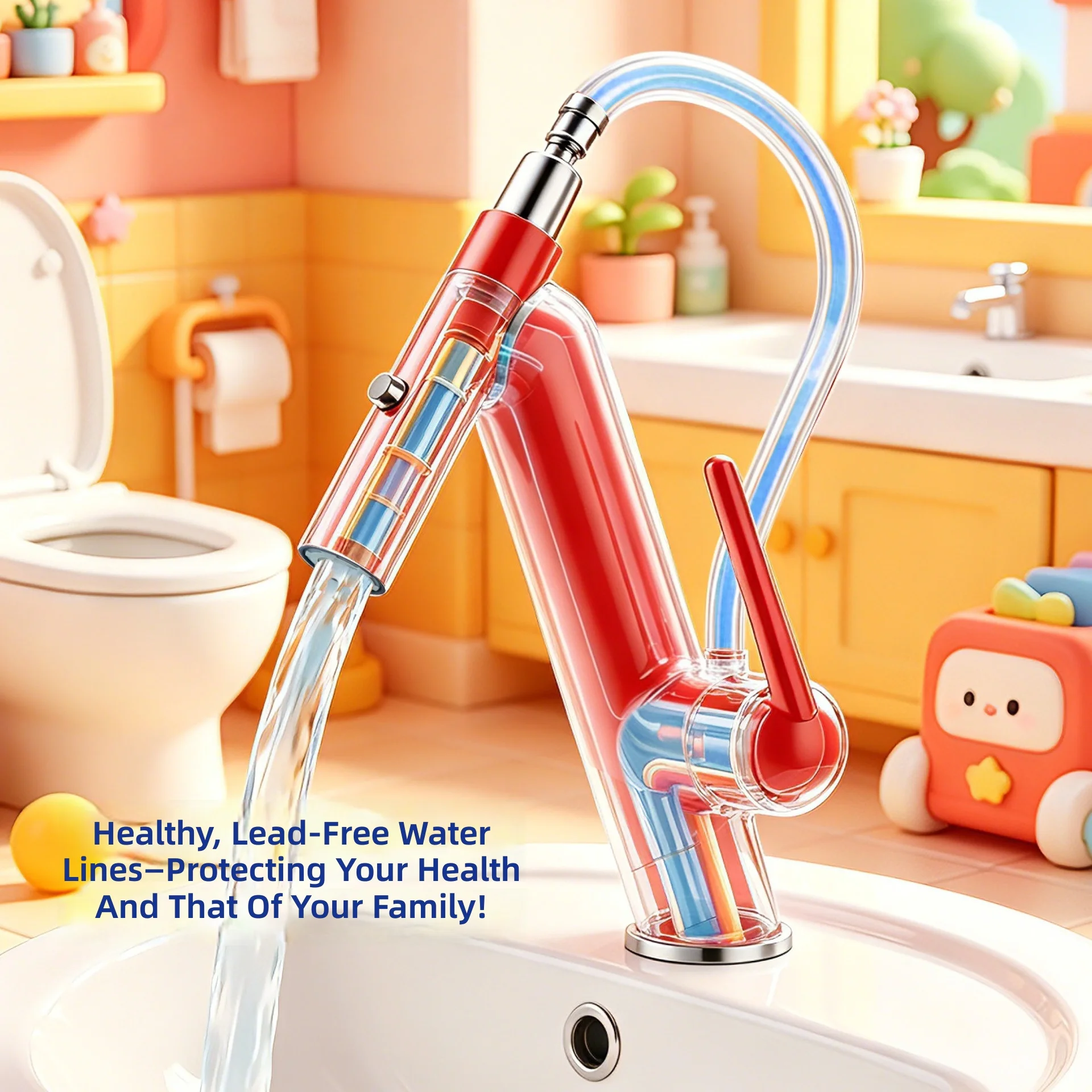 Magnetic Bathroom Faucet, Pull Down Cold and Hot Water, Swan Neck Sink Faucet for Lavatory Basin, 2 Functions