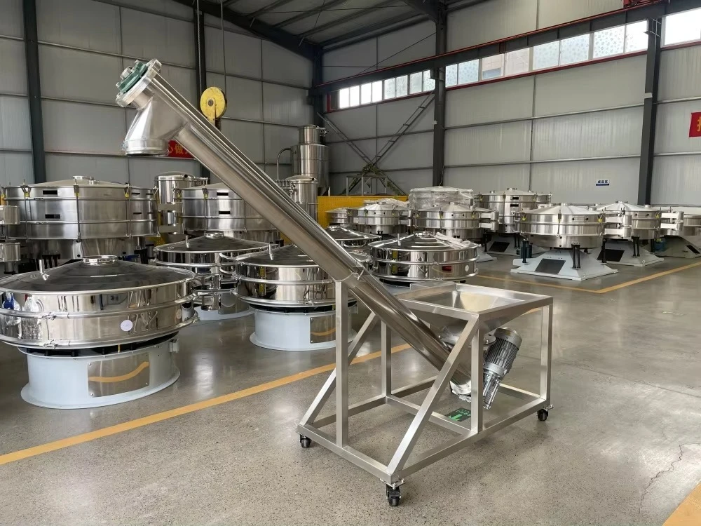 Grain and Flour Screening Material Vertical Auger Conveyor Machine with Hopper