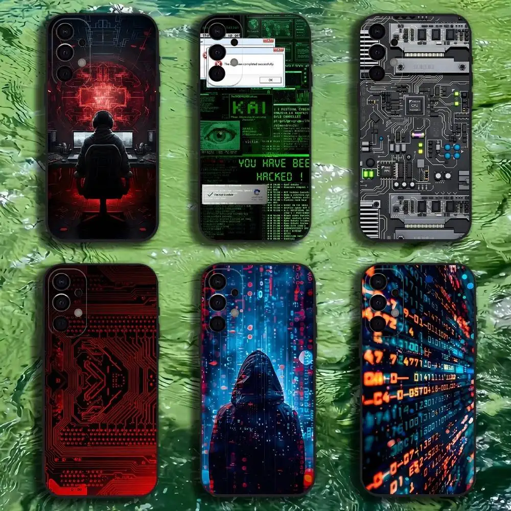 

Hacker Computer Code Art Phone Case For Samsung S25,S24,S21,S22,S23,S30,Ultra,S20,Plus,Fe,Lite,Note,10,9,5G Black Cover