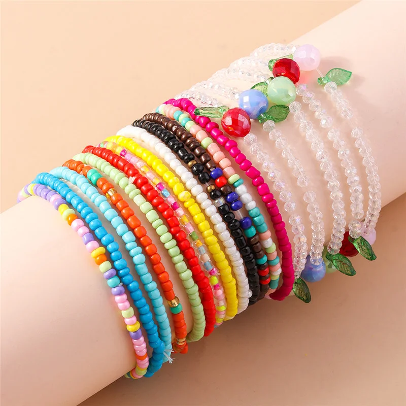 Aihua Handmade Colorful Seed Bead Bracelet For Women Children Bohemia Friendship Bracelet Beach Party Jewelry Gifts