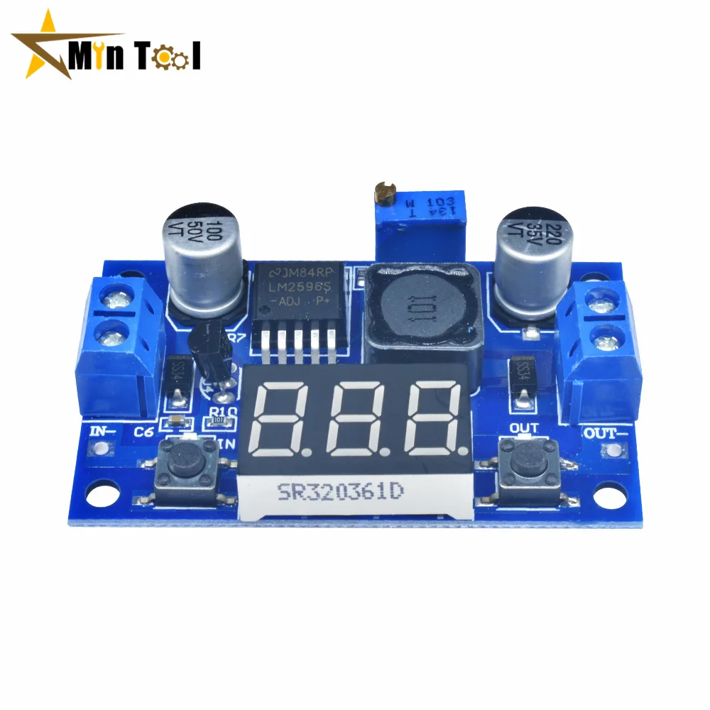 LM2596 понижающий преобразователь мощности 3 А постоянного тока-Регулируемый понижающий модуль напряжения постоянного тока от 4,0 ~ 40 В до 1,25-37 в Регулируемый регулятор светодиодный вольтметр