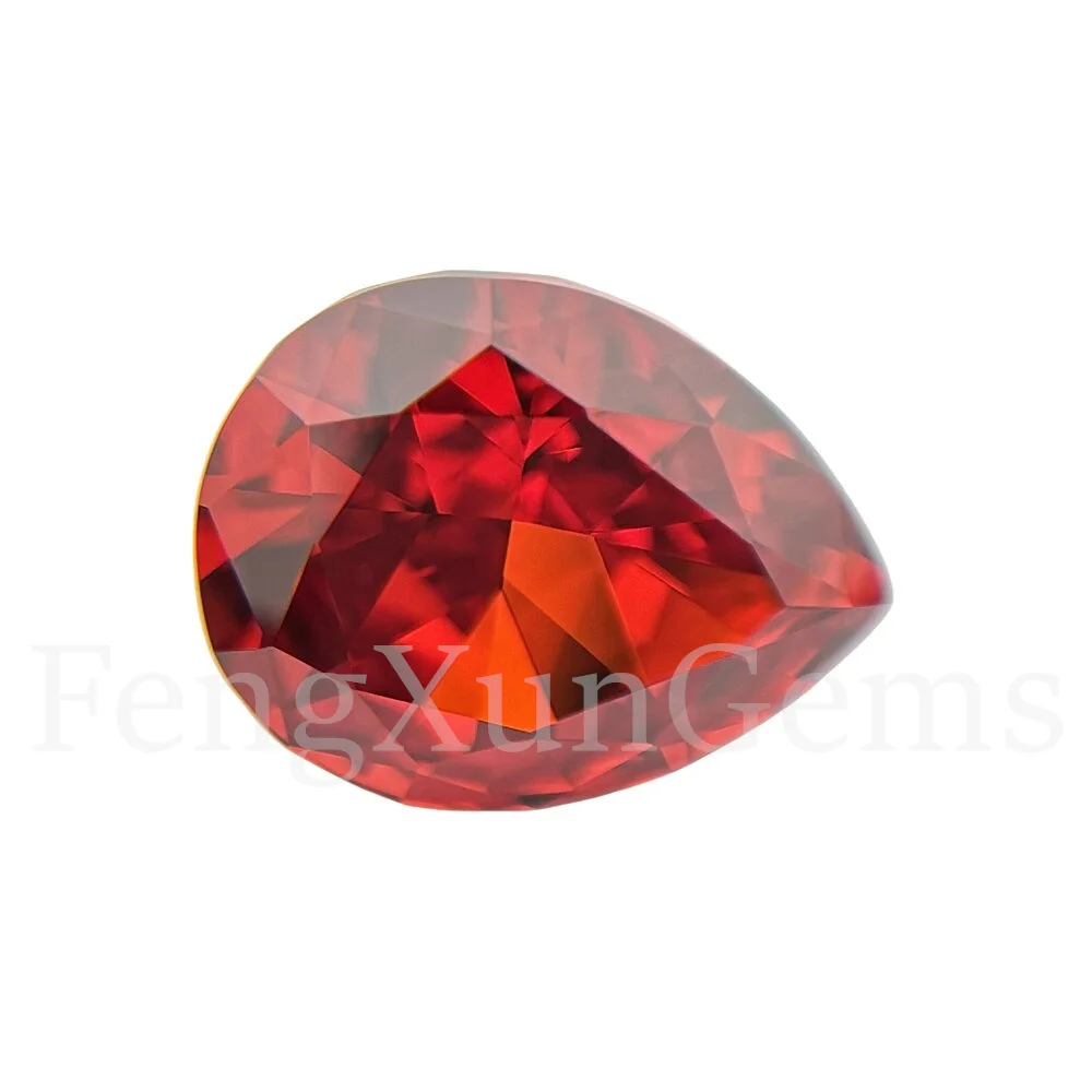 

4x6~10x14mm China Red Pear shape Crushed Ice Cut Loose CZ Beads Cubic Zirconia Synthetic Gems For Woman’s Bracelet