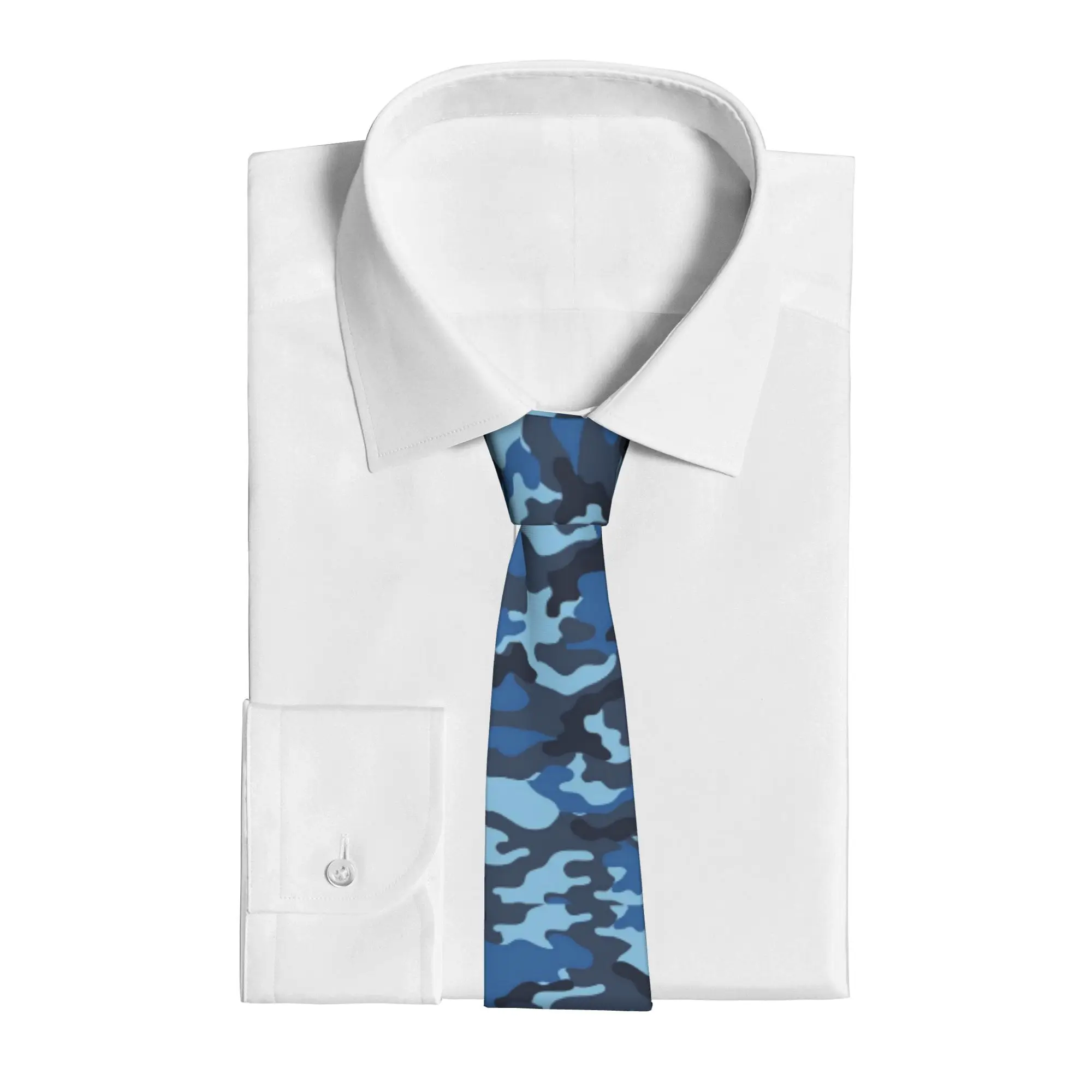 Camouflage Army Necktie Unisex Skinny 8 cm Narrow Bule Camo Neck Tie for Mens Daily Wear Gravatas Wedding Accessories  Office