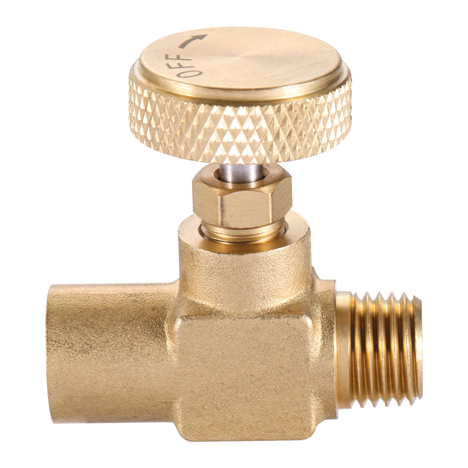 1PC 1/4 Inch Two-Way NPT Male Female Needle Valve Adapter Brass Flow Control Corrosion Resistance For Butane Gas Propane