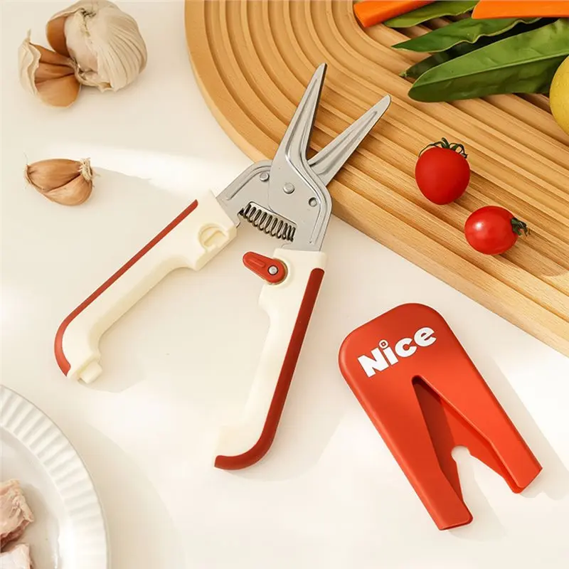 DTEN-Kitchen Shears With Magnetic Sheath, Heavy Duty Multipurpose Poultry Scissors For Chicken, Meat, Herbs, BBQ