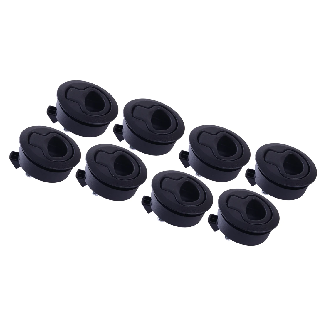 

DWCX 8Pcs Slam Latch Hatch Flush Pull Lock Door Deck Boat Marine Drawer Hardware 2" Hole Cutout Black