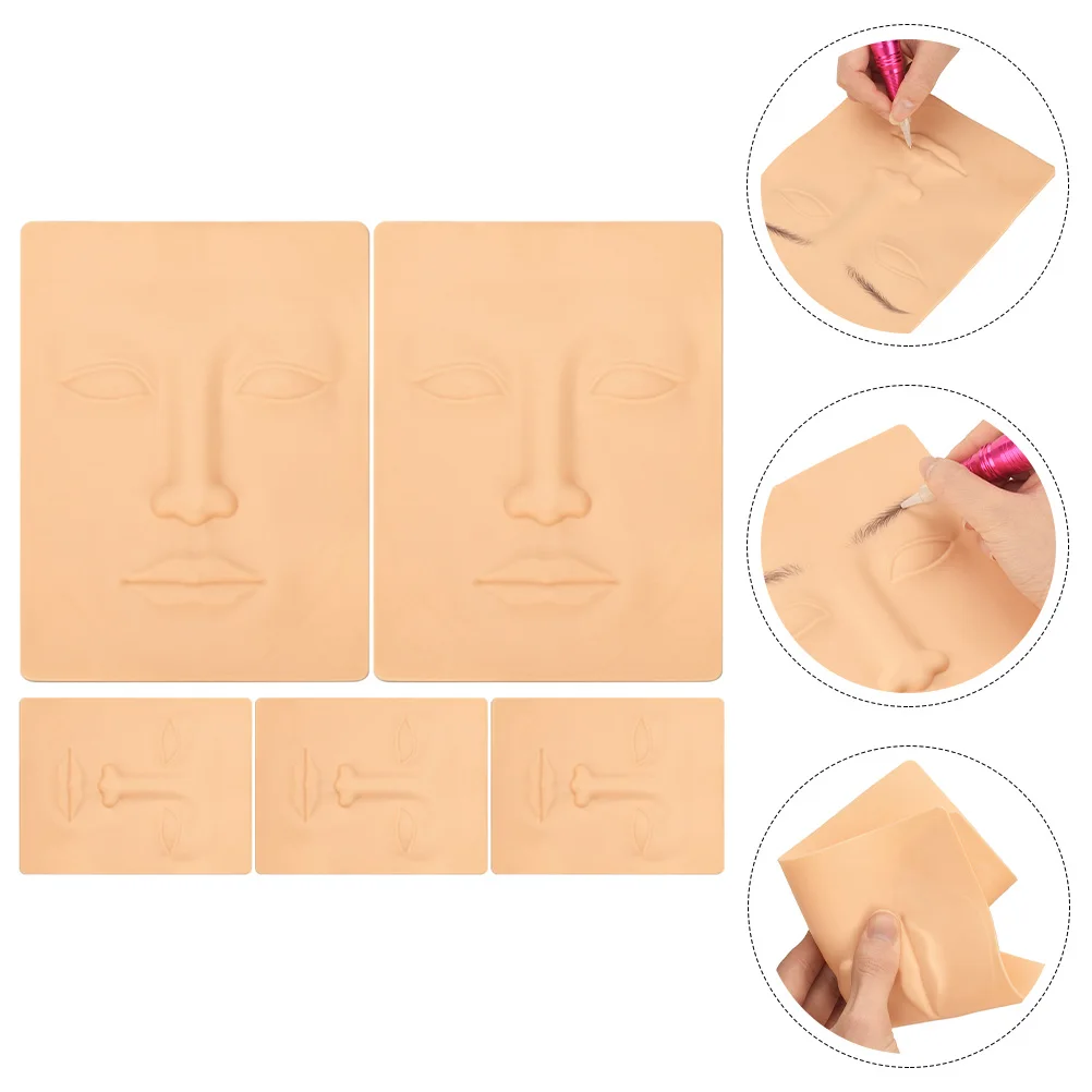 

5Pcs Blank Practice Skin Sheet for Facial Tattoos Silicone Based Realistic Surface Ideal for Beginners and Professionals