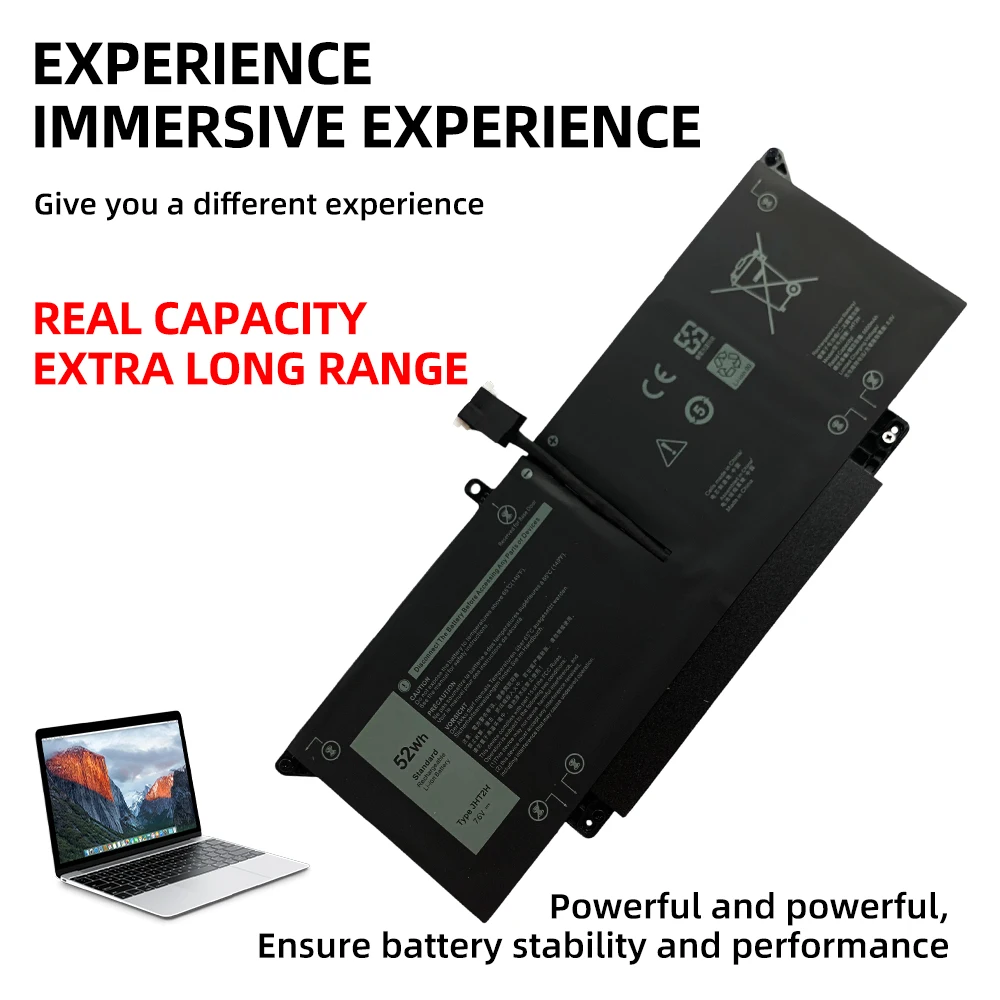 7.6V 52Wh 6500mAh JHT2H New high quality Laptop Battery for DELL Latitude 7310 7410 Series 35J09 0YJ9RP 009YYF 07CXN6 04V5X2 0HR