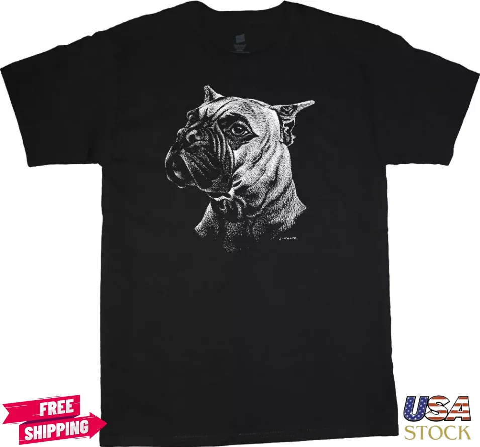 Boxer T-shirt Dog Breed Face Tee Men's Clothing Dog Person Gifts