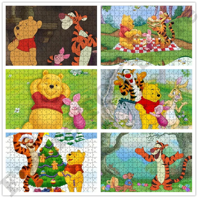 

300 500 1000 Pieces Winnie The Pooh Diy Puzzle Photo Anime Puzzle Adult Toy Decoration Collection Cartoon Kid's Gift Home Decor