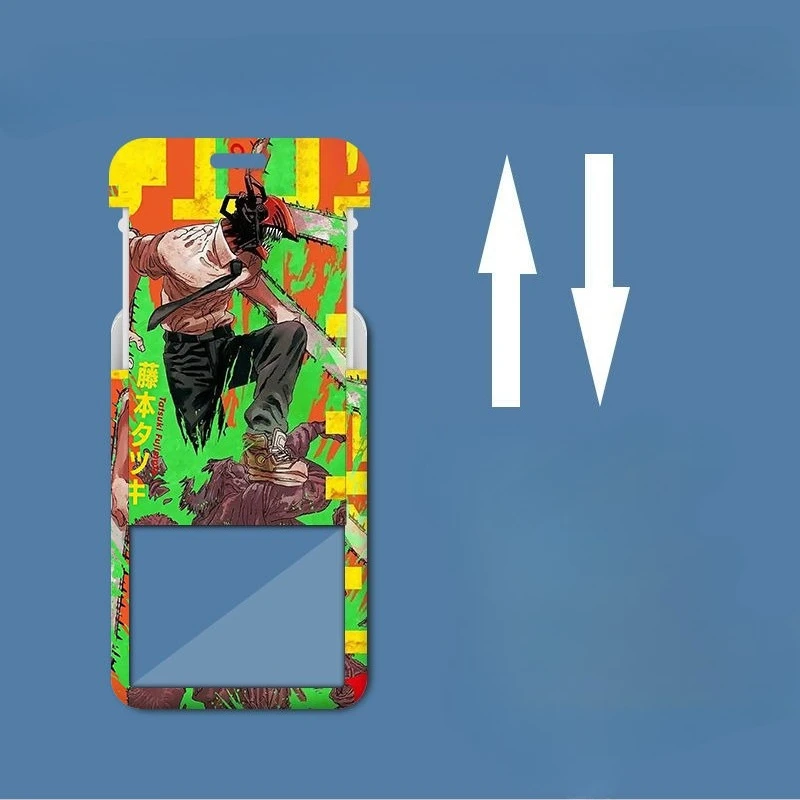 حامل بطاقة بنمط الرسوم المتحركة الوسيم من Chainsaw Man Denji، بطاقة مترو الأنمي، بطاقة الحافلة، تصريح العمل