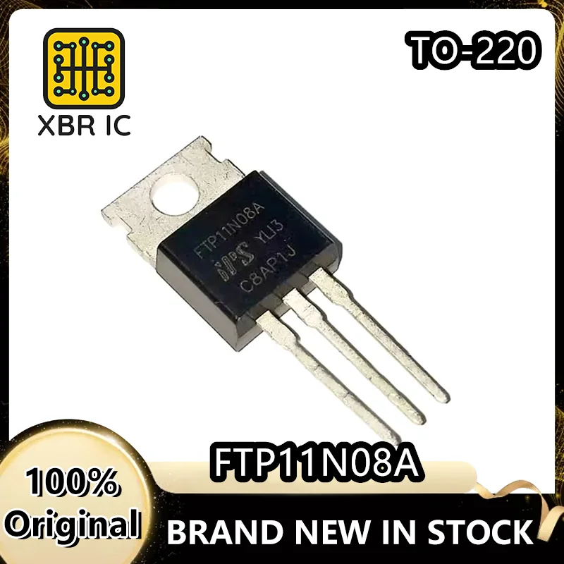 

(15/40 pieces) FTP11N08A FTP11N08 Through-Hole Transistor TO-220 100A 75V MOSFET Brand New Genuine Original In Stock