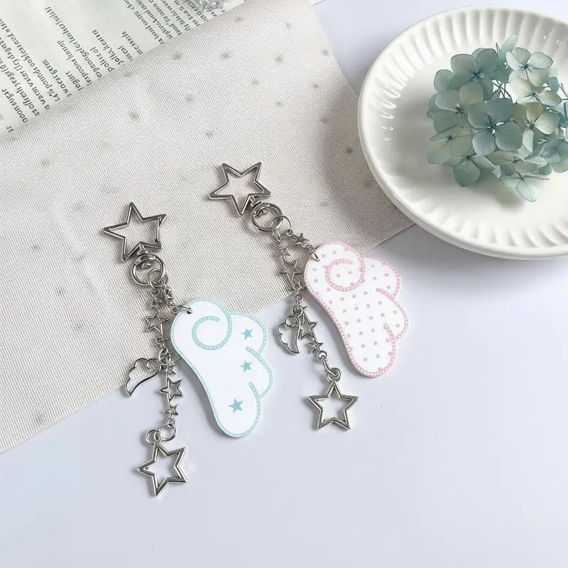 Y2K Star Wing Keychain Easy to Attach Pendant Cute Bag Accessory for Purse Backpack Daily Use Decoration