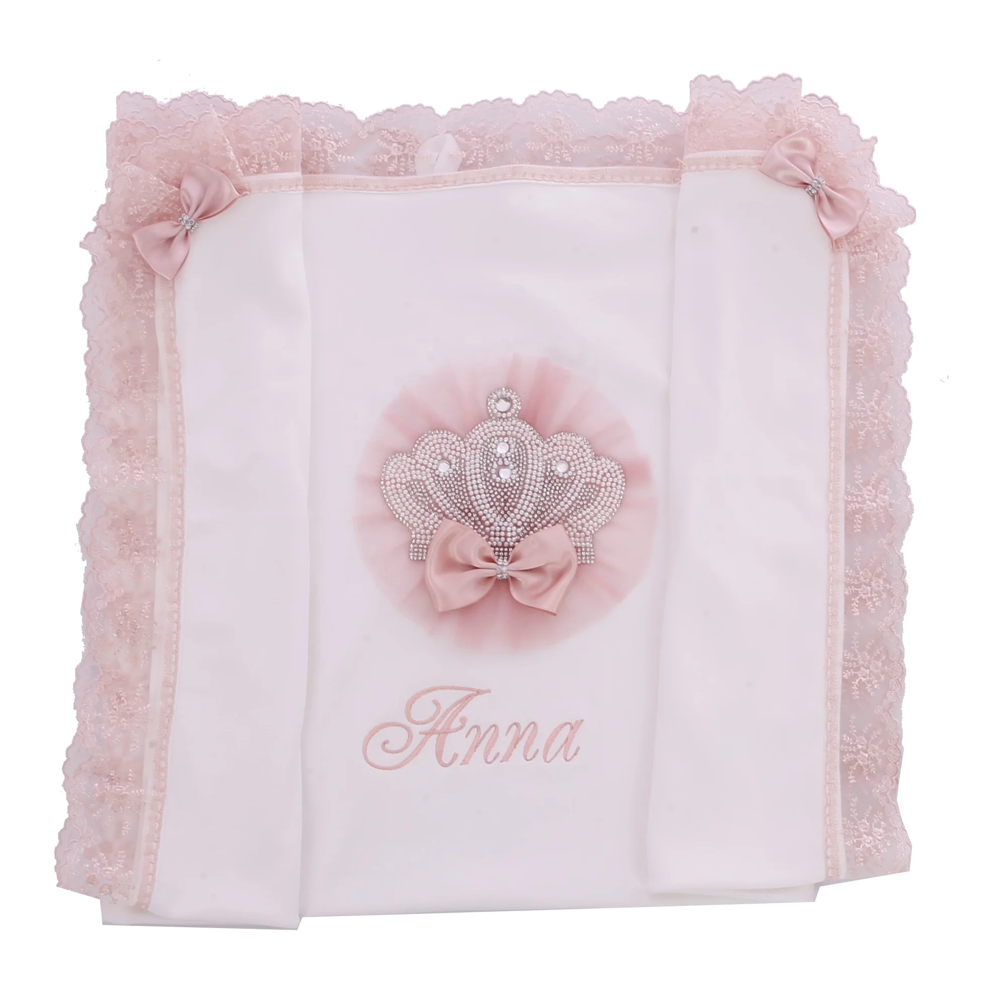 Princess Little Star Baby Name Blanket Personalized Monogram Embroidery Luxury Gift for Baby Shower Nursery Deco