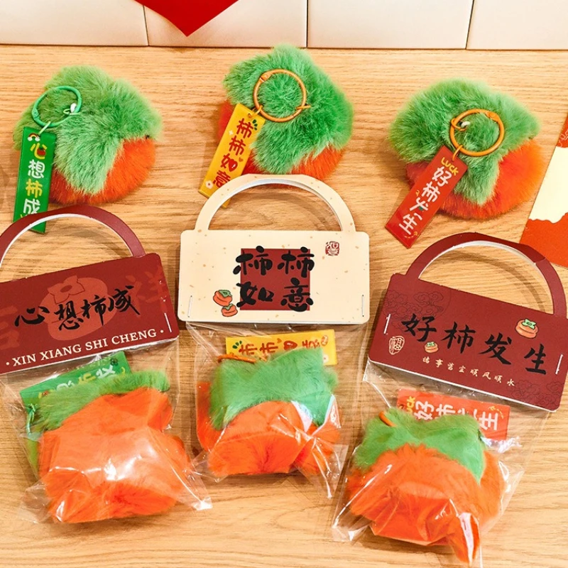 

Faux Rabbit Mini Fur Cute Small Persimmon Keychains Women Plush Red Rabbit Fur Car Key Chain Bag Decoration Pendant Gift Брелок