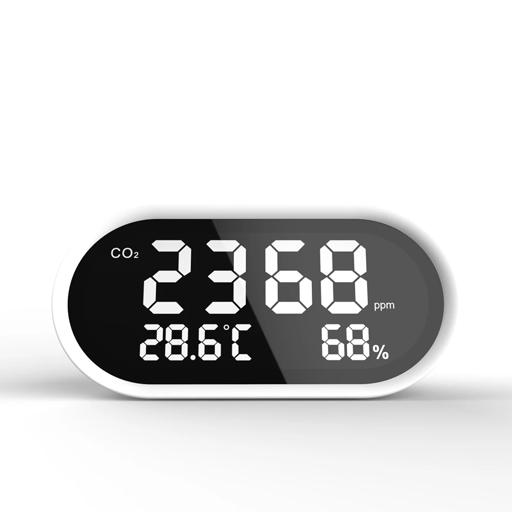 Latest Desktop CO2 Quality Detector Industrial LED Display Temperature and Humidity Testing System,with Type-C Charging Port