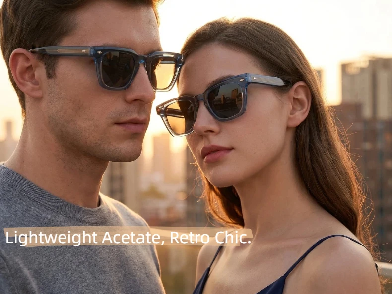 LumoGaze Retro-Sonnenbrille mit dickem Rahmen, rechteckig, UV400-Schutz für Damen, trendige Retro-Sonnenbrille aus hochwertigem Acetatfaser für Herren – Detail 4