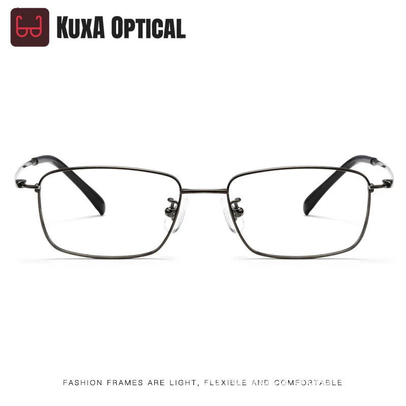 

7g Pure Titanium Men Glasses Frame With Prescription Custom MyopiaxSquare Optical Eyewear Hyperopia Lenses ADD Progressive