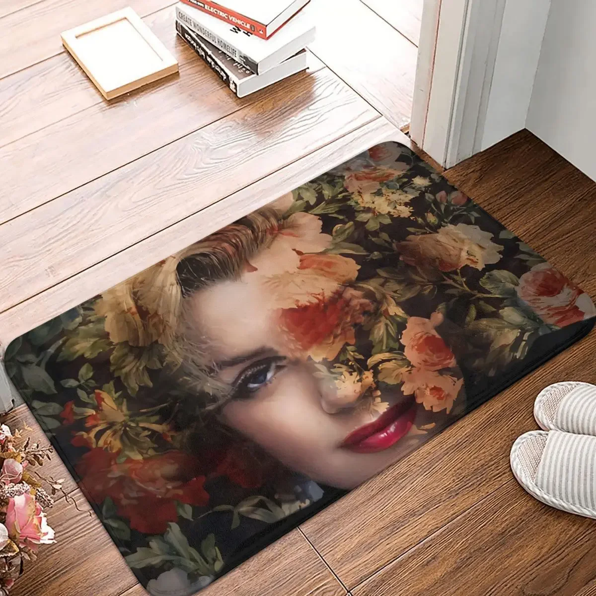 Marilyn Monroe Sex Goddess Non-Slip Carpet Flowers Doormat Bedroom Bath Mat Entrance Door Decor Rug