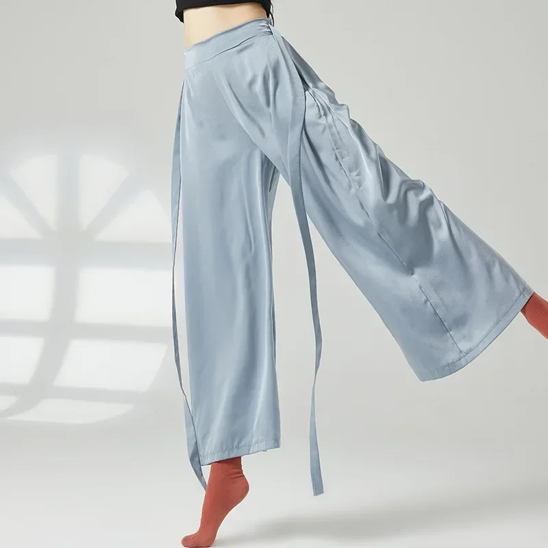 Klassischer Tanz, gerade, elegante, lockere Hose mit weitem Bein, chinesischer Tanz, nationale Übungskleidung, Damen-Körperkleidung