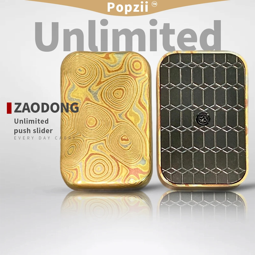 

ZAODONG Timascus Unlimited push slider Titanium alloy Fidgeting toys Fingertip Tricks EDC Flips Anxiety Toys