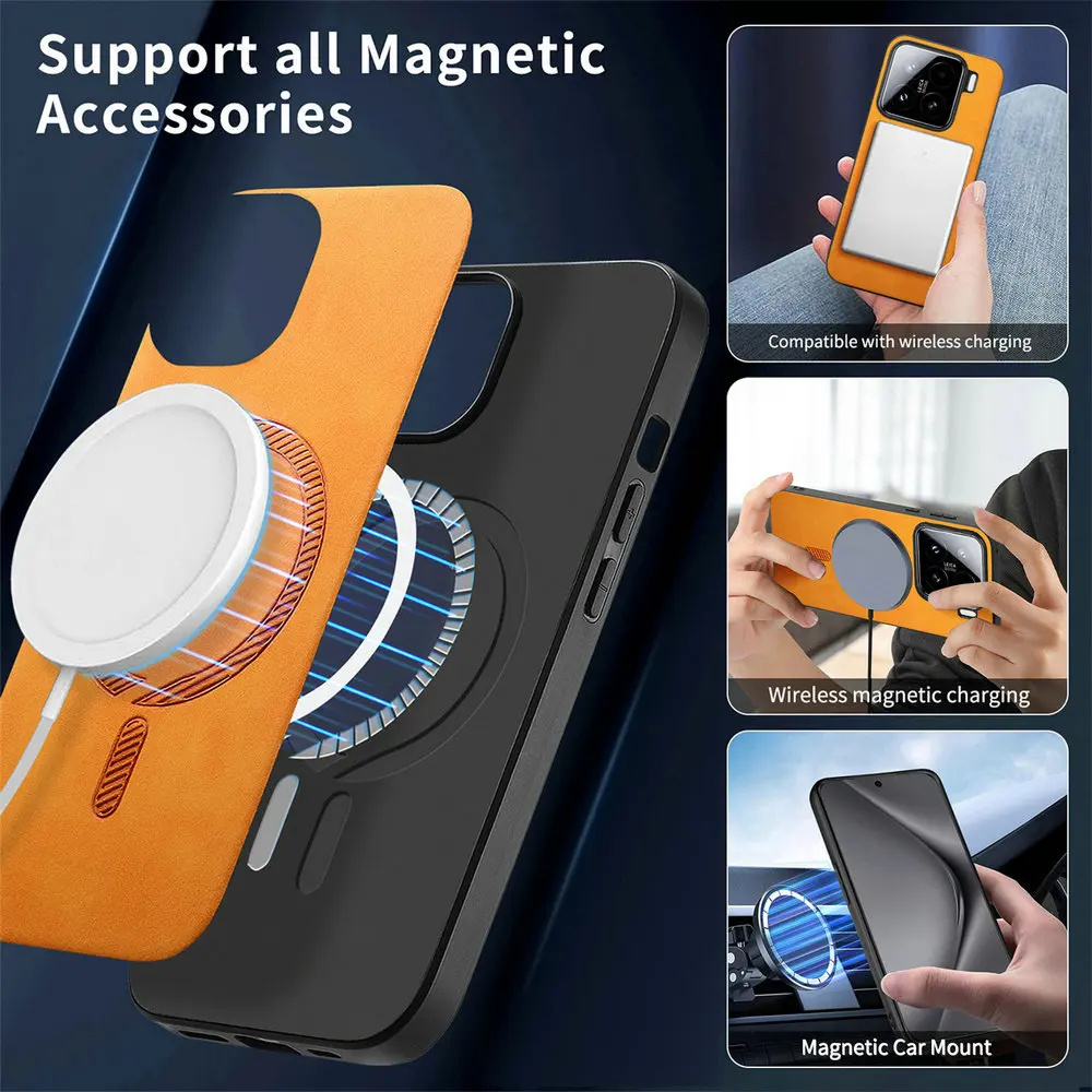 Luksusowe etui z magnesem do bezprzewodowego ładowania, bumper, funda na Xiaomi 15 15T 17T 5G, odporne na wstrząsy etui na telefon Mi 15 17 T, tylna obudowa — zdjęcie produktu 3