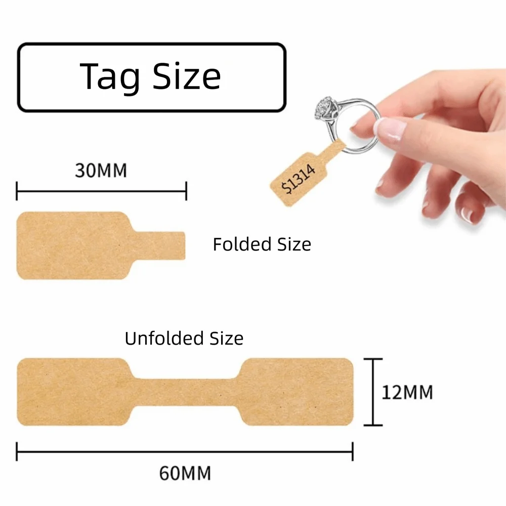 500PCS Multicolor Jewelry Price Labels Blank Display Tool Ring Price Tags Quadrate Packaging Decoration Self-adhesive Stickers