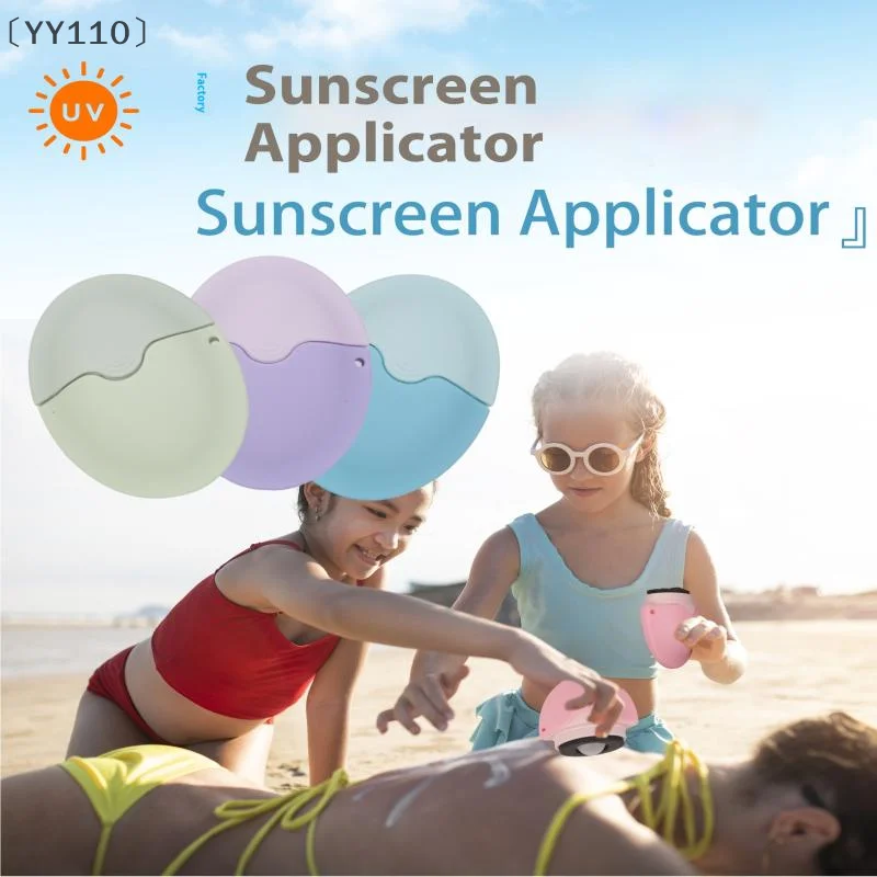 maveraYY110 applicazione de rodillo de crema solar de silicona, botellas de crema de loción de aislamiento ovaladas rellenables, herramienta cosmética de Color de costura para viaje