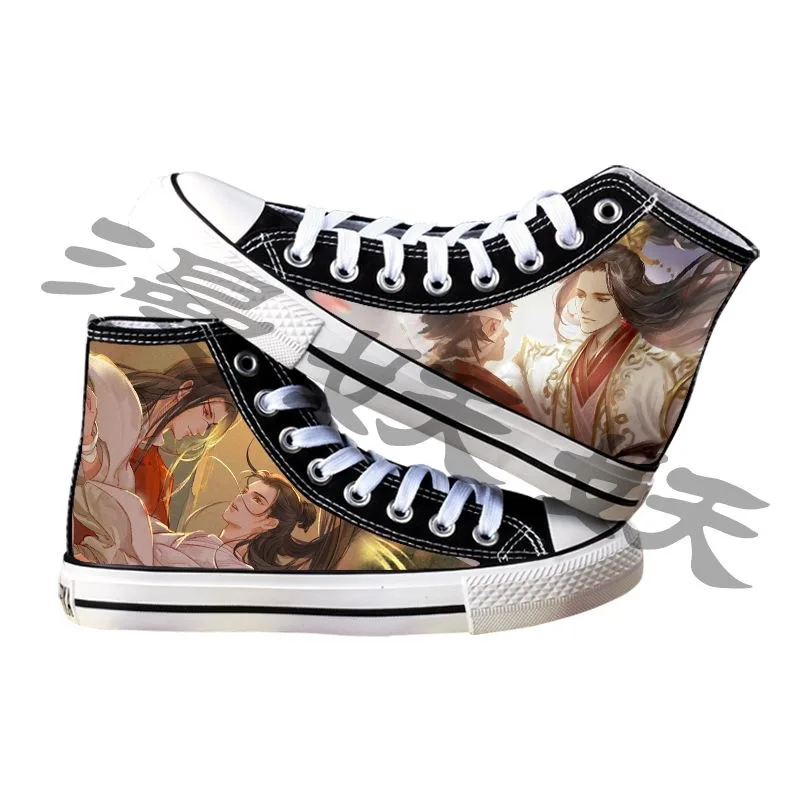 Sapatos de lona para estudantes masculinos e femininos, top alto, moda casual, Tian Guan Ci Fu, Huacheng Xie Lian, novo