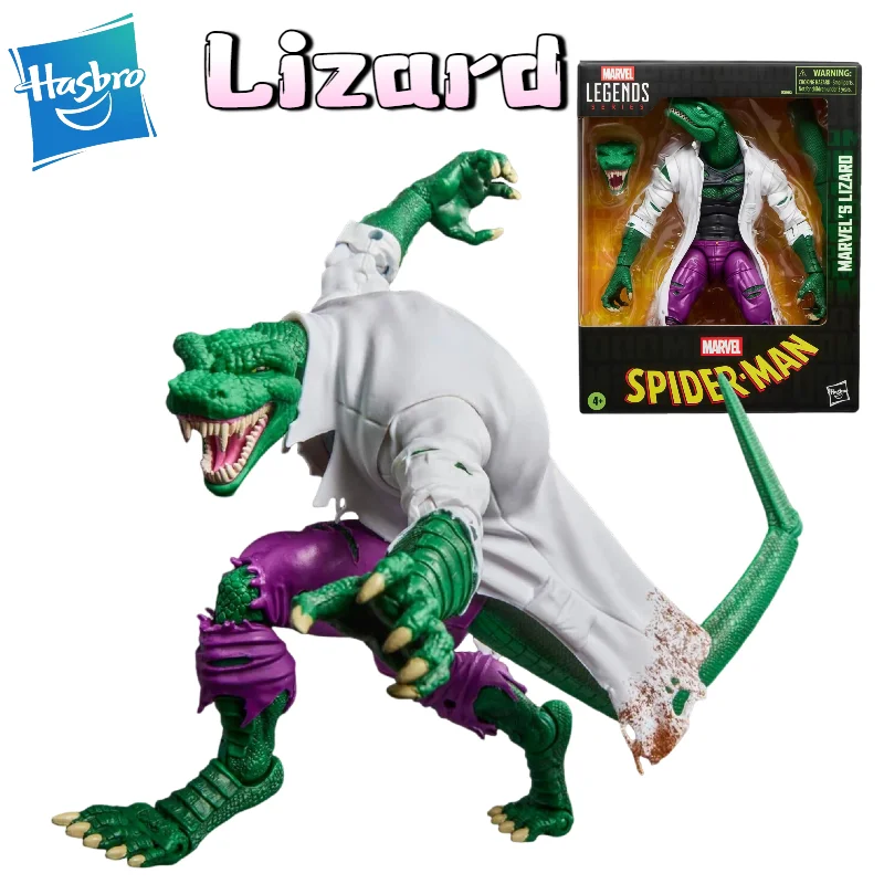 

6Inch Marvel Legends Lizard Professor Action Figure Doll, Hasbro Spiderman Villain Articulated Collectible Toy Posable Joints