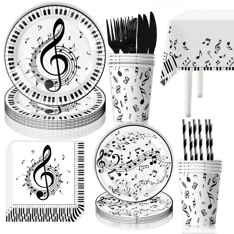 Music Festival Party cutlery set plates cups napkins birthday party decorations