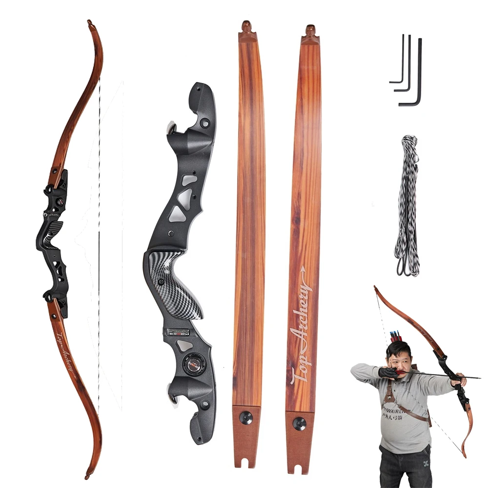 

Archery 62Inch 25-60lbs ILF Recurve Bow 210FPS Aluminum Alloy Riser Competitive Take Down Bow Outdoor Shooting Accessories