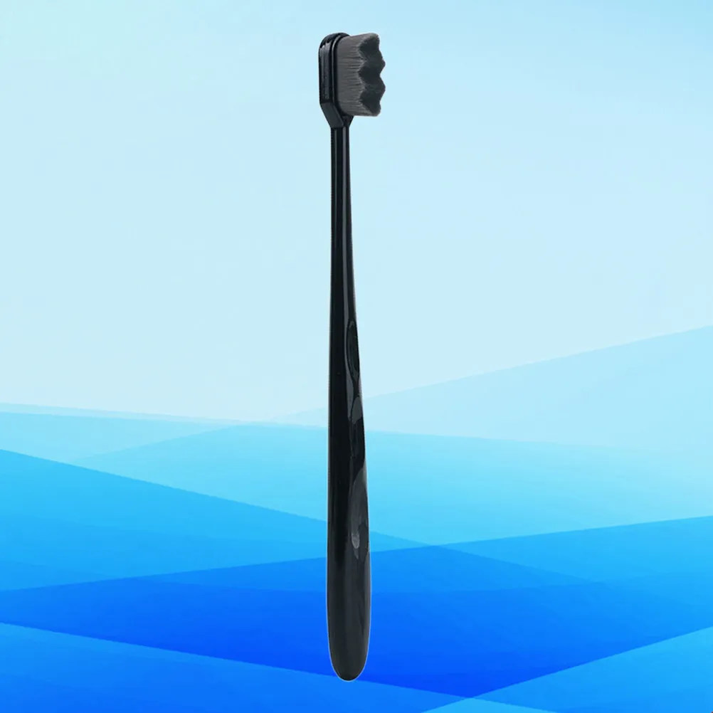 Premium Soft Bristle Toothbrush Ergonomic Non-Slip Handle for Effective Teeth Cleaning Oral Care Tool Micro-Nano Bristles Black