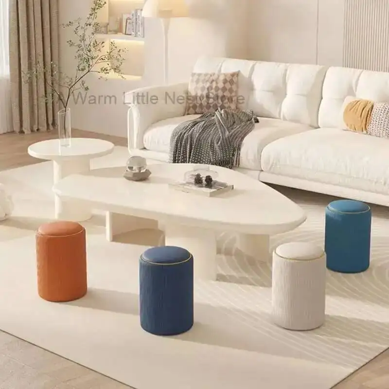 

Low Dressing Stool Entrance Door Shoe Changing Chair Fitting Room Clothing Store Round Desk Footrest Furniture Home