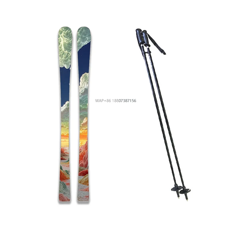 

Изготовленный на заказ комплект альпийских лыжных палок унисекс для взрослых, беговых лыж Freestyle, дерево в слаломом стиле для катания на лыжах фрирайде, OEM в наличии