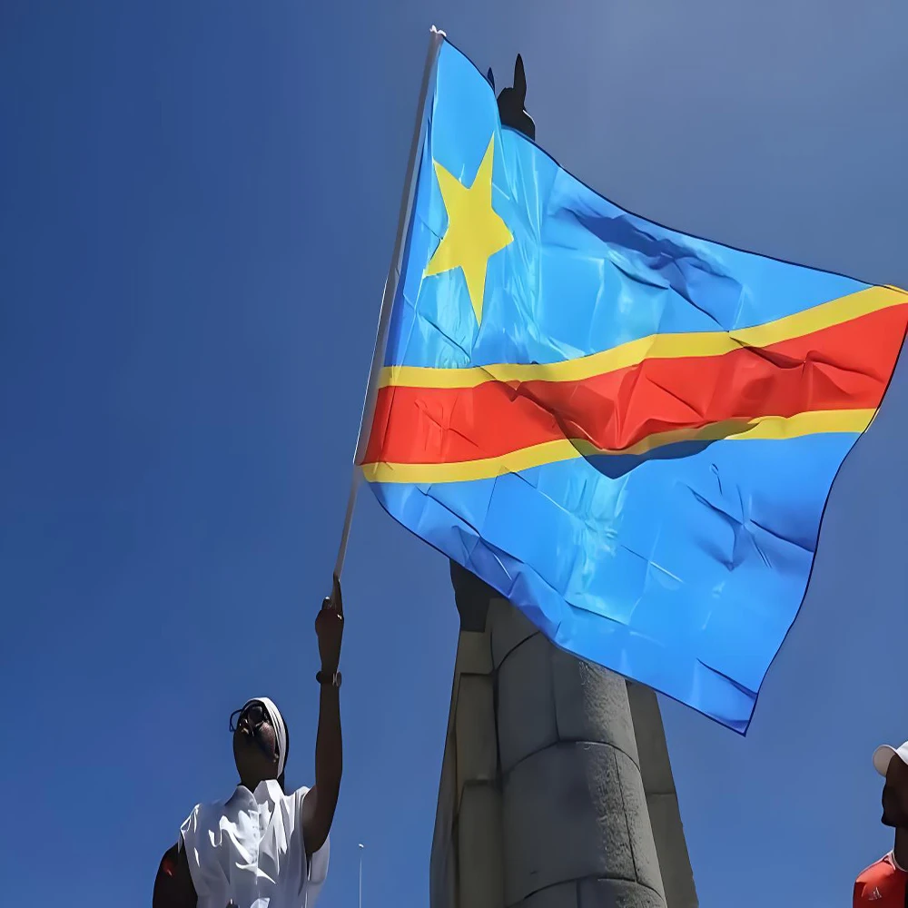 DR Congo National Flag 90x150 Cm Polyester Hanging Banner for Patriotic Displays Easy-to-Hang for Events And Cultural Gatherings