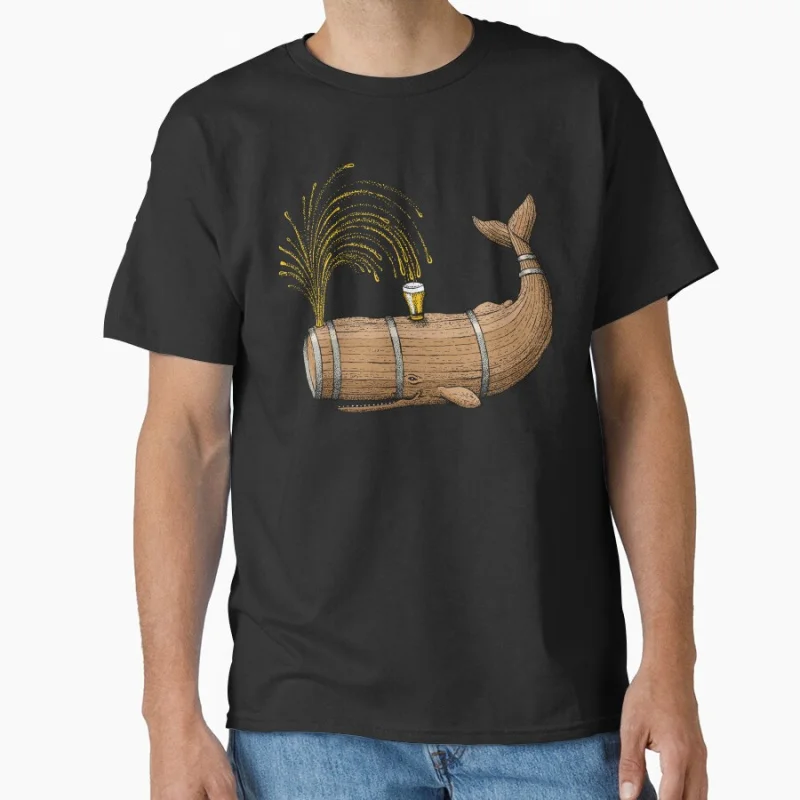 

Cheers! Whale retro drinking Funny Shark Ahhh Time to Relax Summer humor gift T shirt for men Large size Tops S-6XL clothing