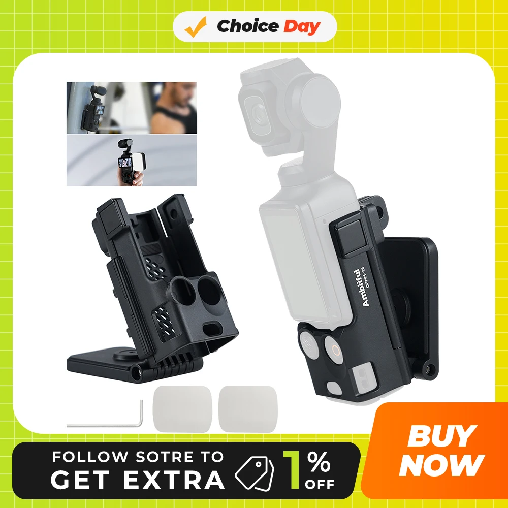 Base d'adaptation magnétique Ambitful DPMM-01 pour caméra DJI Osmo Pocket 3, support d'extension de bureau pour prise de vue vidéo Vlgo