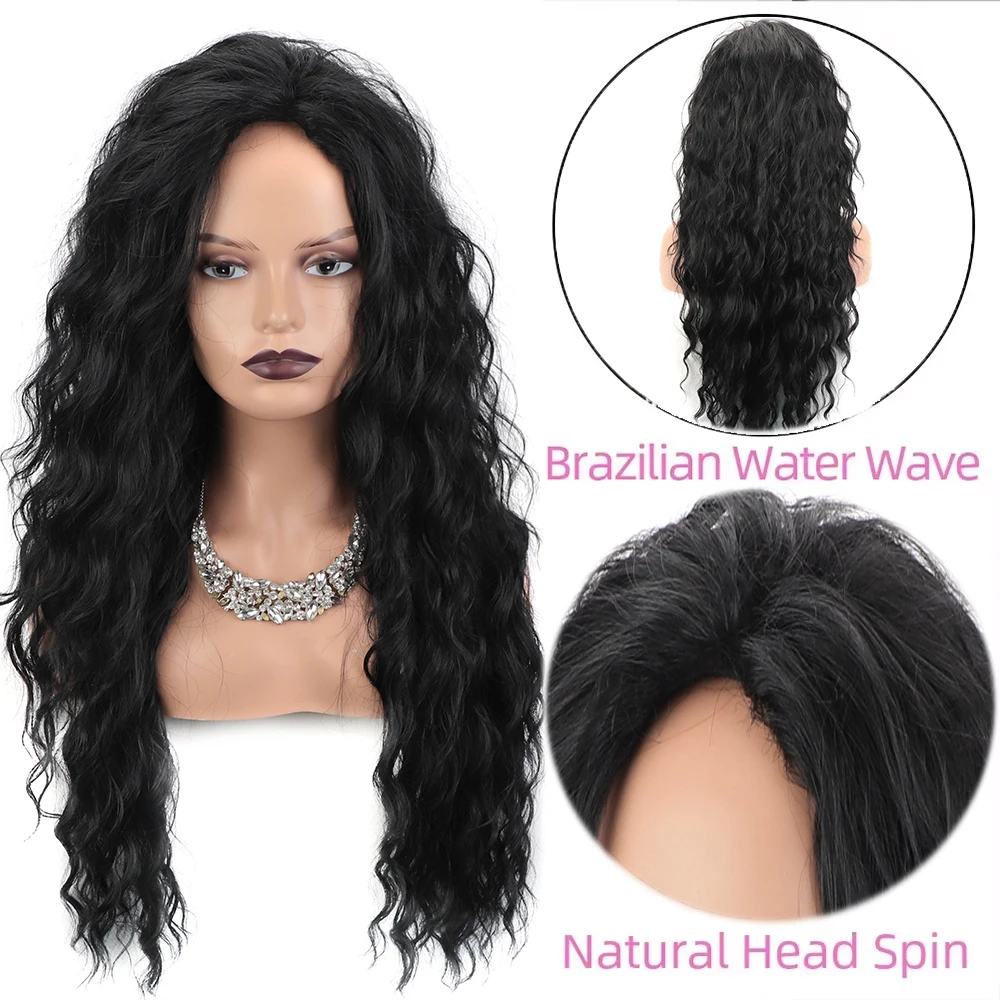 long corrugated fashion long hair wig human hair wig 100% curly hair bangs wig 100% density machine made wig suitable for daily