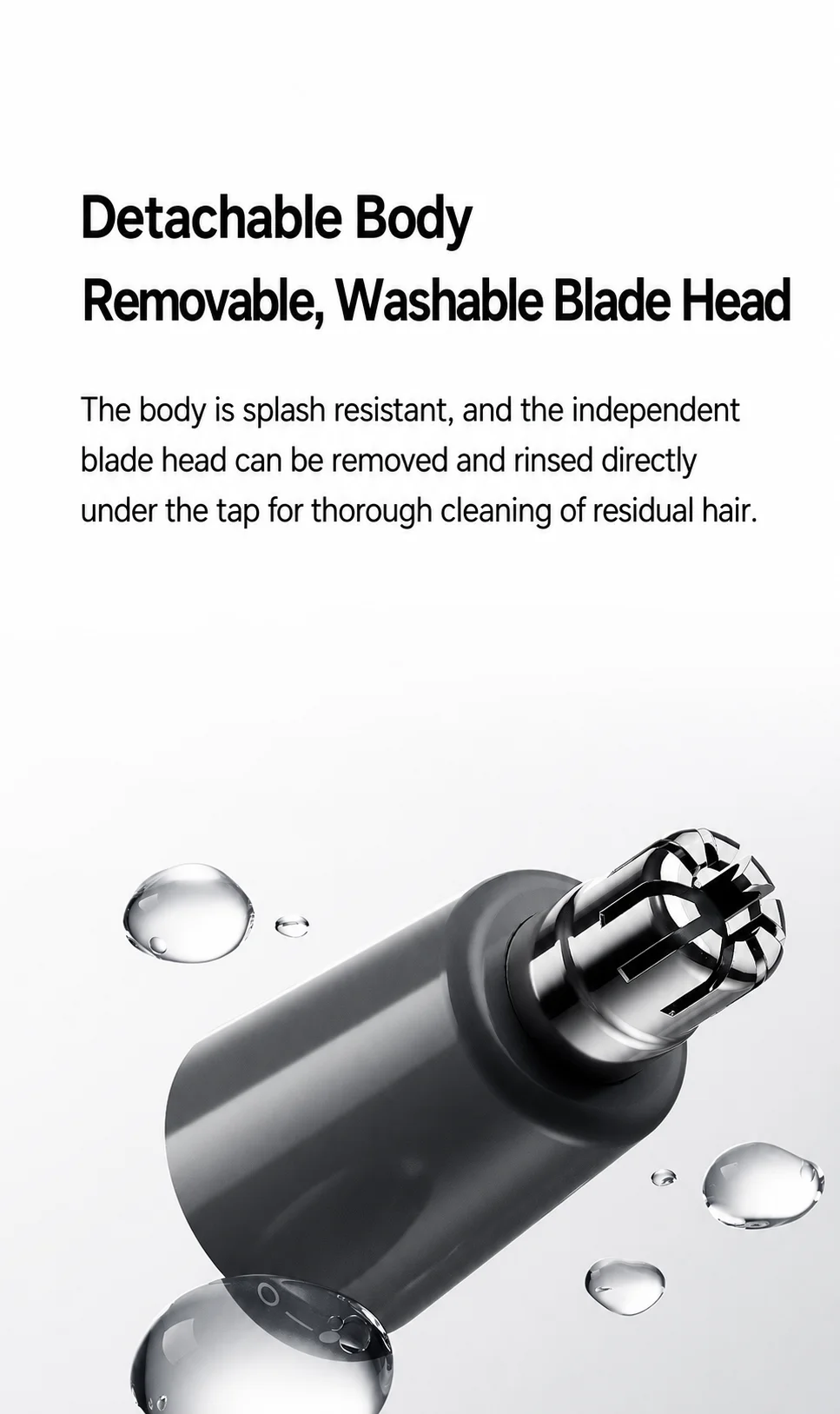MIJIA Elektrischer Nasenhaartrimmer, Klinge mit nanobakterieller Beschichtung, abnehmbares Gehäuse, leicht und tragbar, chinesische Version – Detail 10
