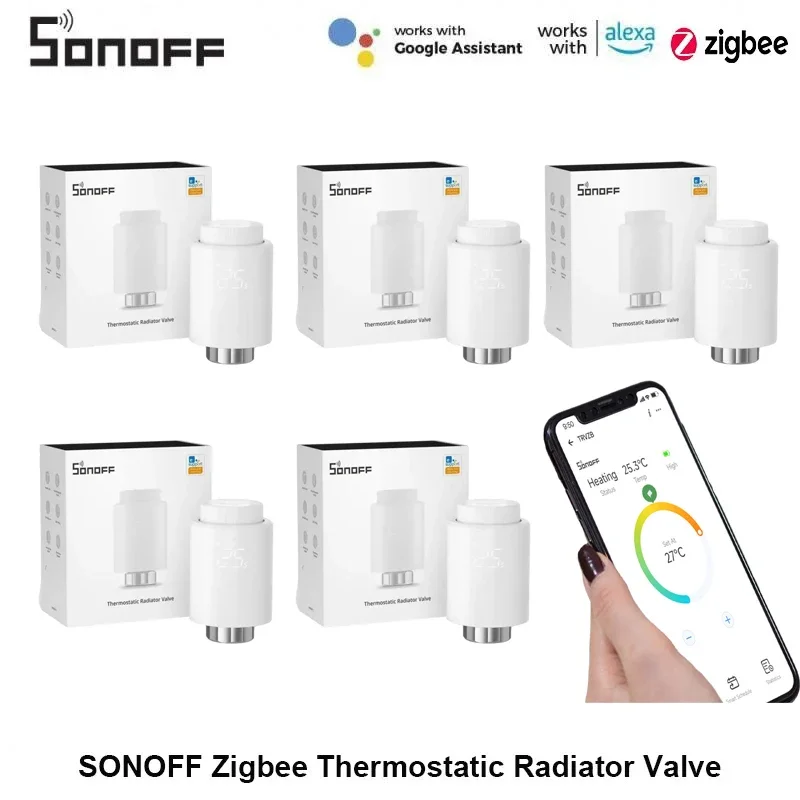 

Термостатический клапан радиатора SONOFF Zigbee, умный привод термостата, контроль температуры, поддержка Alexa ZHA Zigbee