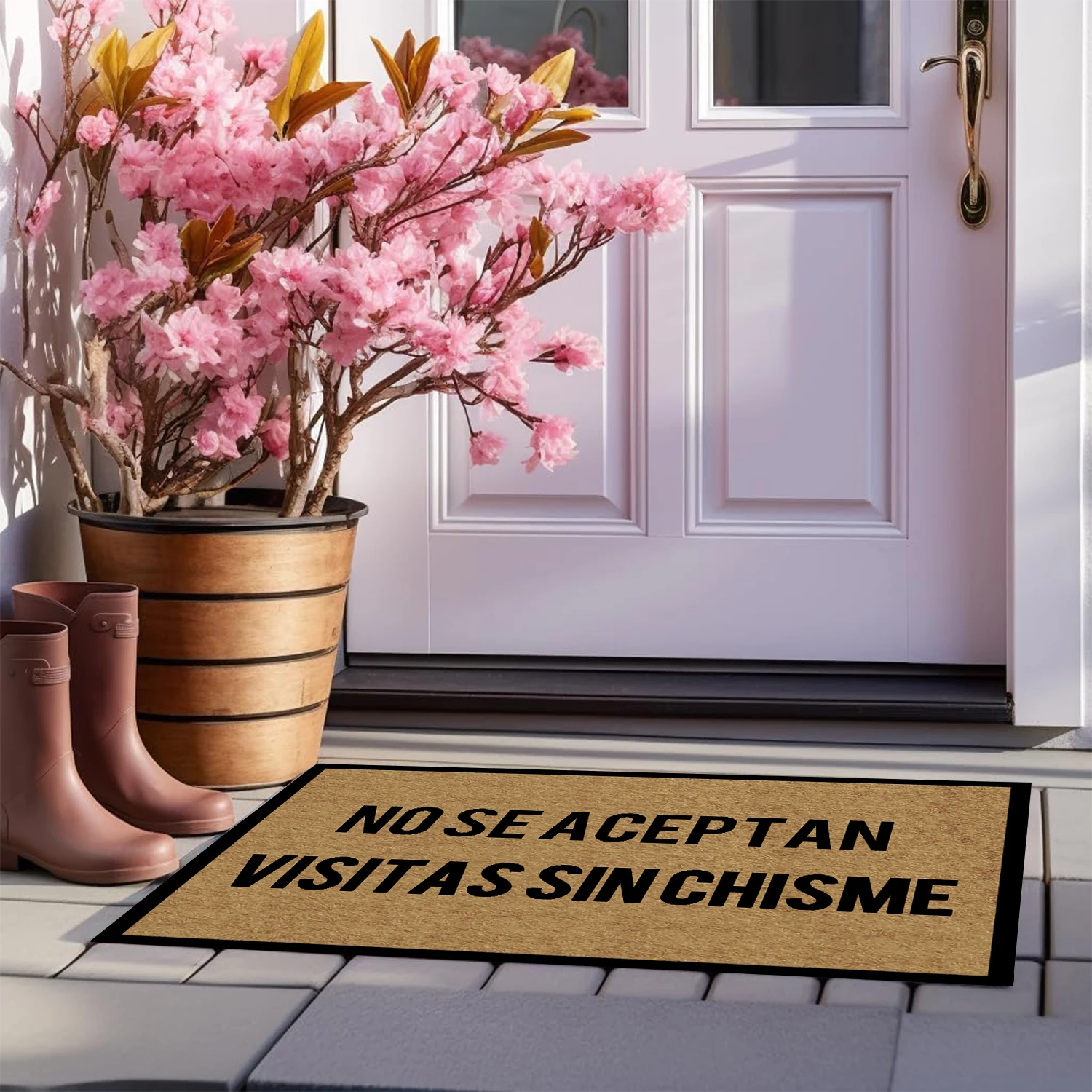 

No Se Aceptan Visit As Sin Chisme Doormat Rubber Non-Slip Funny Mats for Entryway Door Mat Indoor Outdoor Rug Floor Foot Mat
