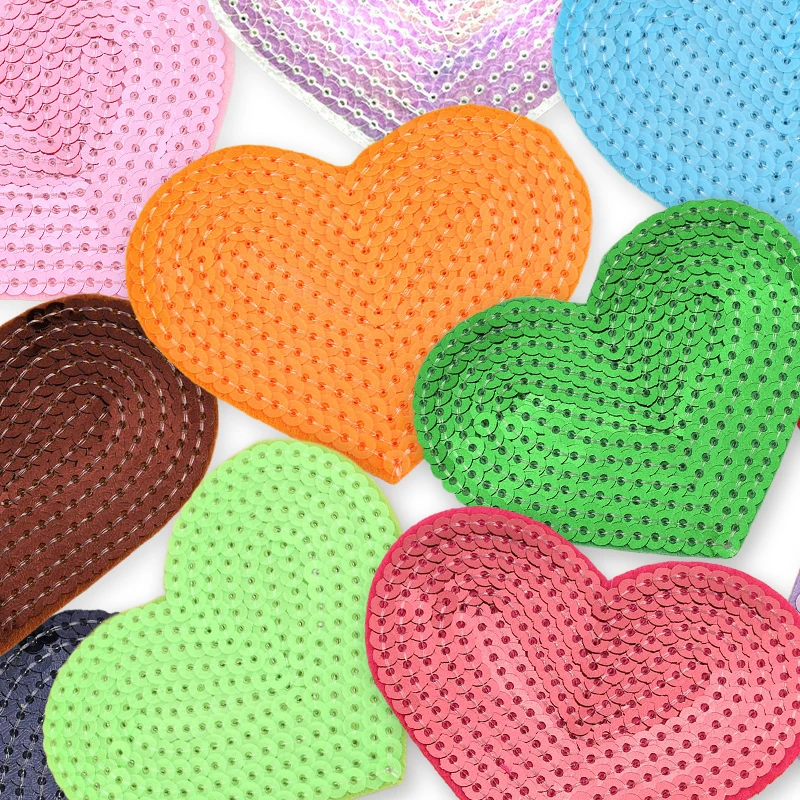 13 stücke Stern Eisen auf Patch für Kleidung Kinder viel niedlichen Glitzer Herz Aufkleber Pack Pailletten Stoff Sets nähen Jacke Mochila DIY groß – Detail 8