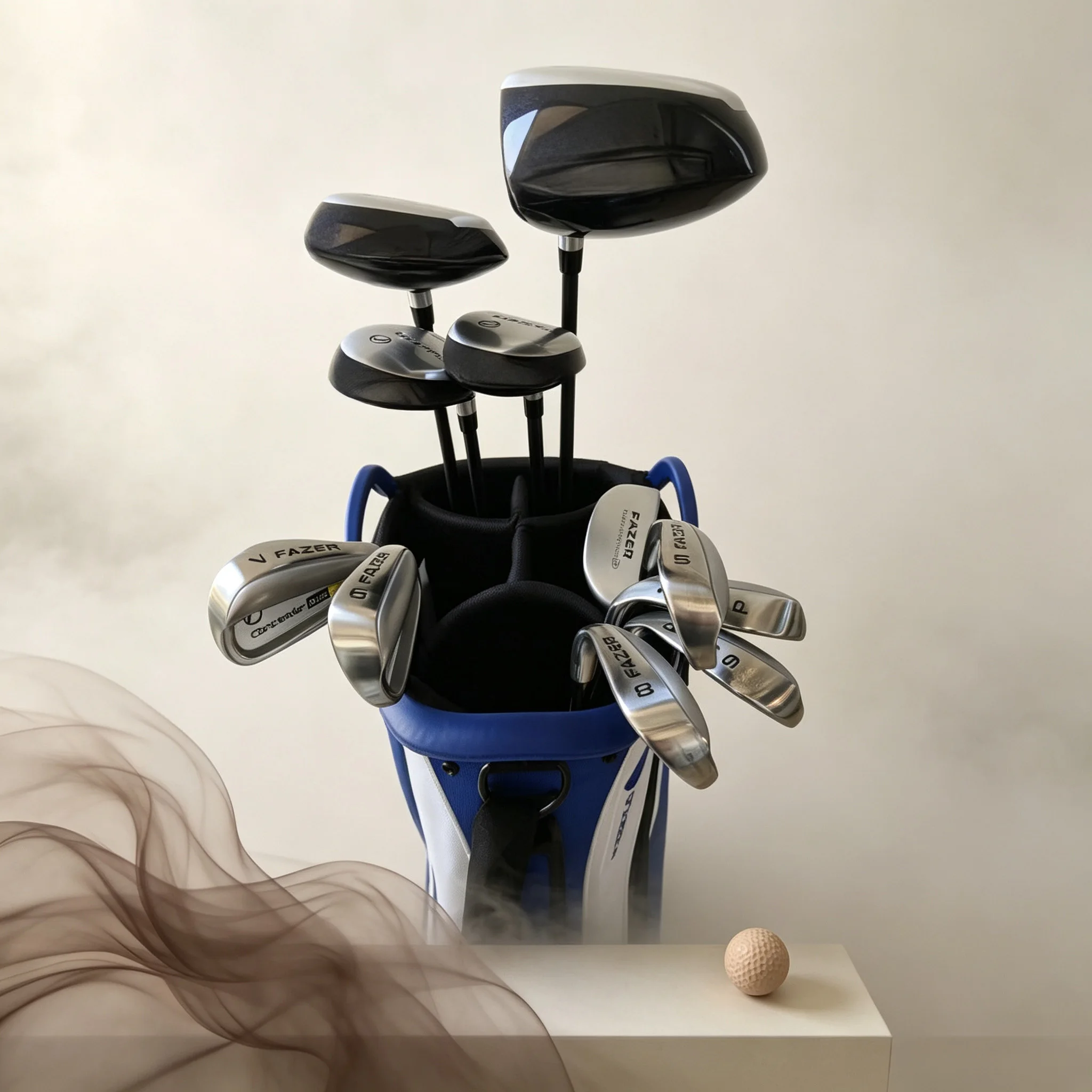 Fashionable Black and Silver Fazer Golf Complete Set of Clubs, 12 Pieces (4) Driver (7) Irons (1) Putter, High Trajectory, Easy to Hit, Dual-Purpose for Training and Competition, Professional Clubs (Without Bag)